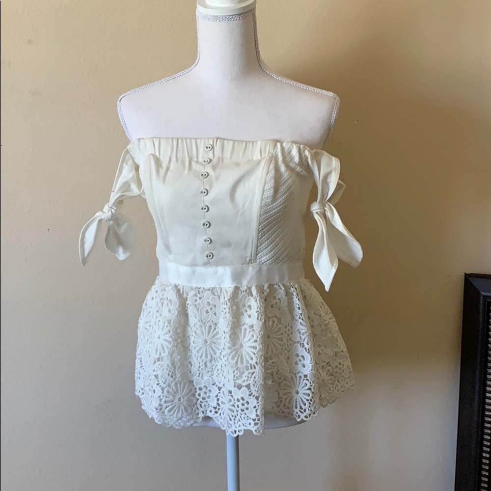 White peplum top